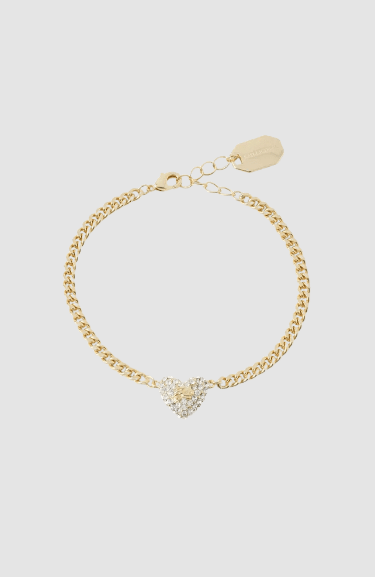 K/Heart Bracelet Pave