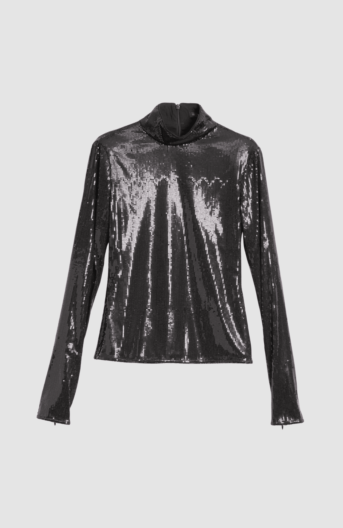 Sequin Zip Sleeve Top