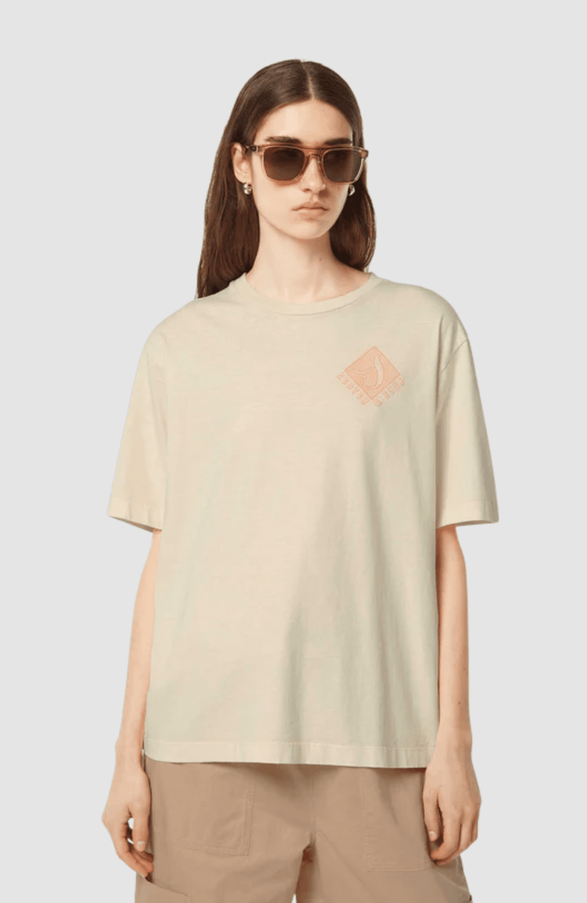 Front back artwork garment dye loose fit T-shirt