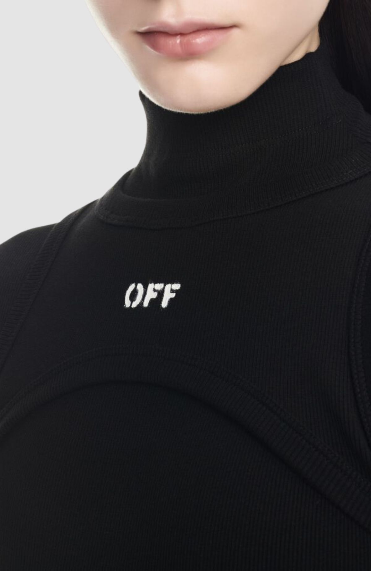 Off Stamp Rib Round Long Dress