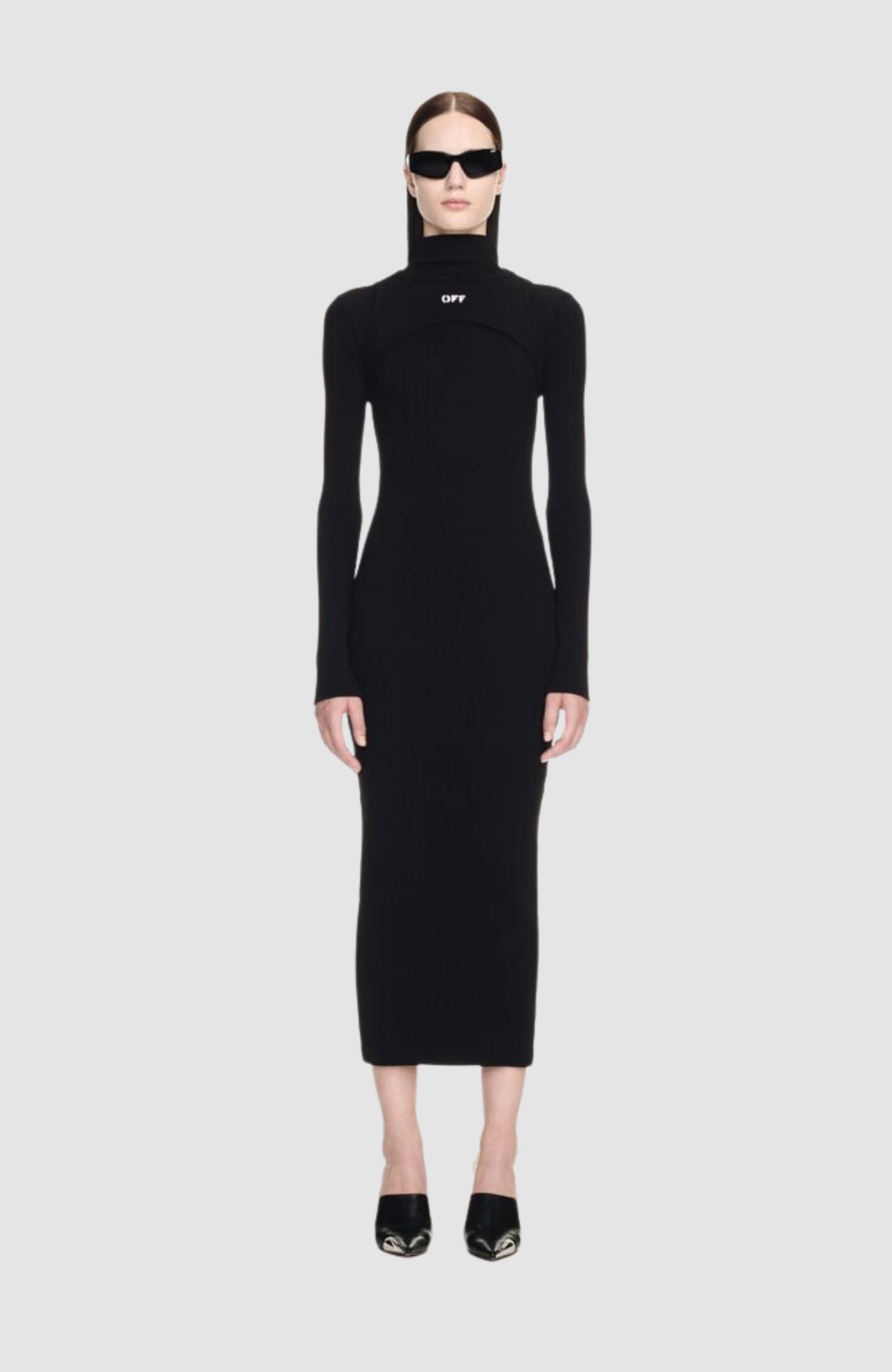 Off Stamp Rib Round Long Dress