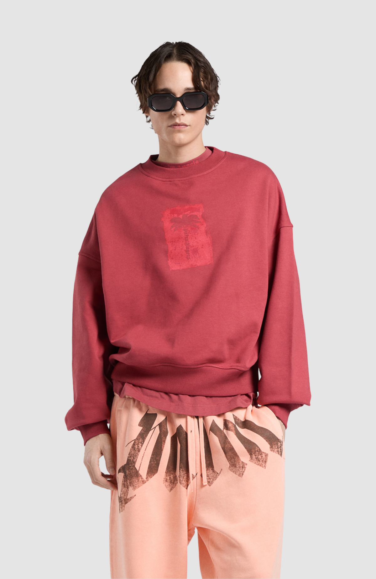 Brushed Palm Tree Loose Crew