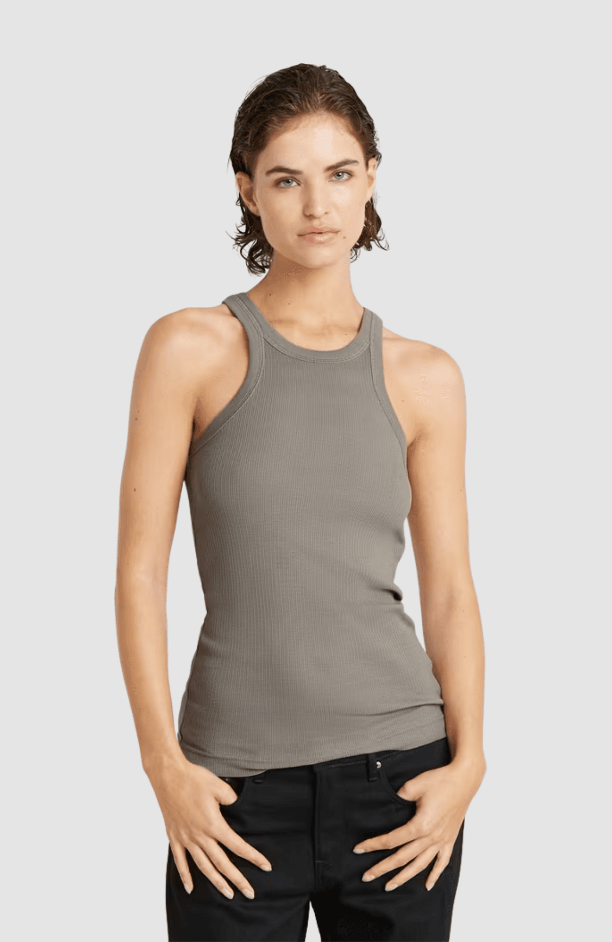 Italian army ultra slim tank top wmn
