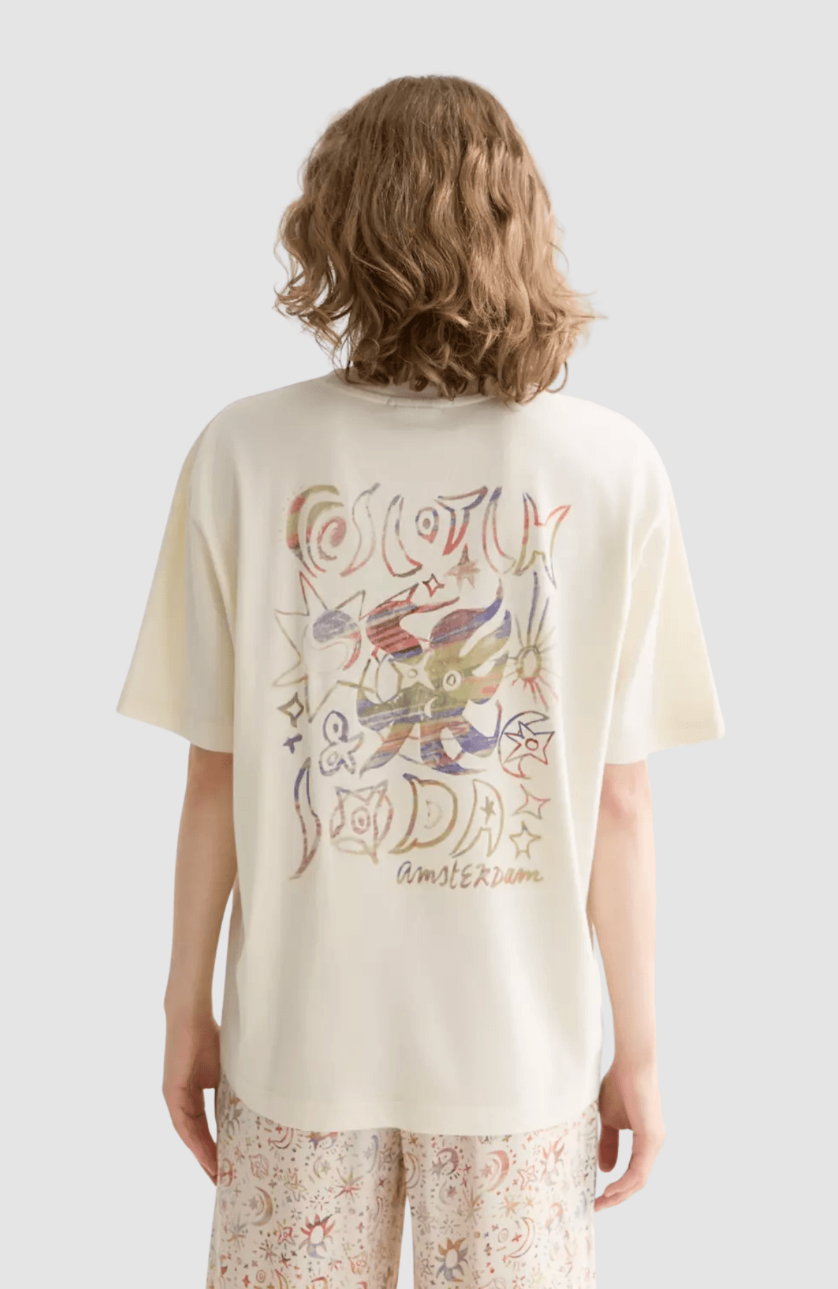 Washed artwork loose T-shirt