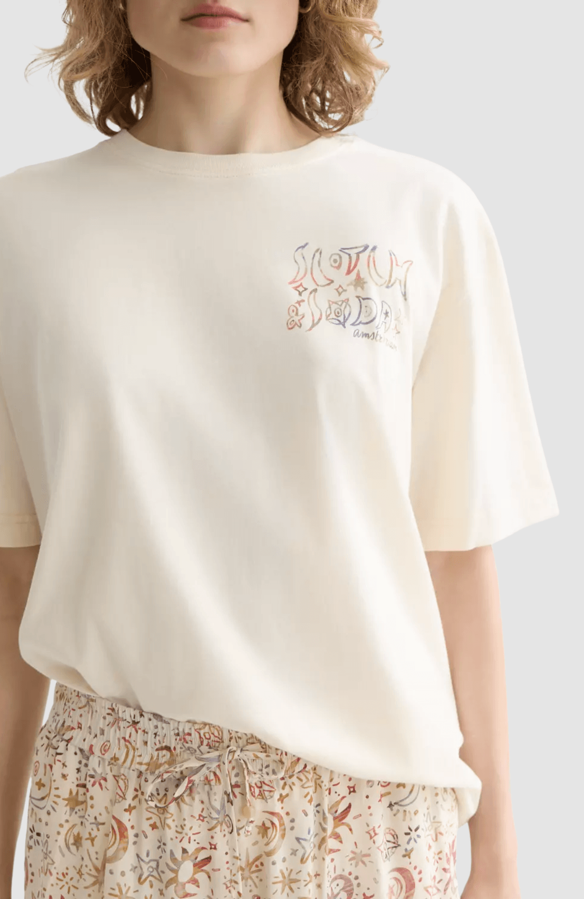 Washed artwork loose T-shirt