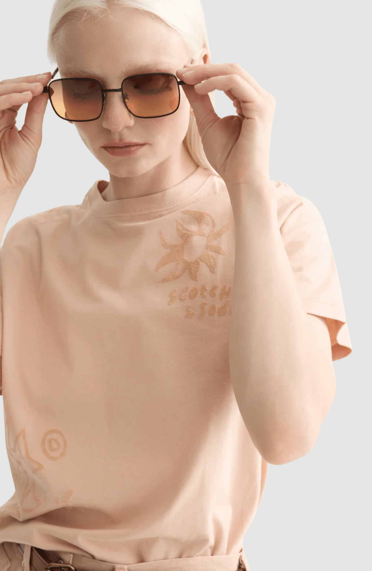 Regular fit T-shirt with flock print