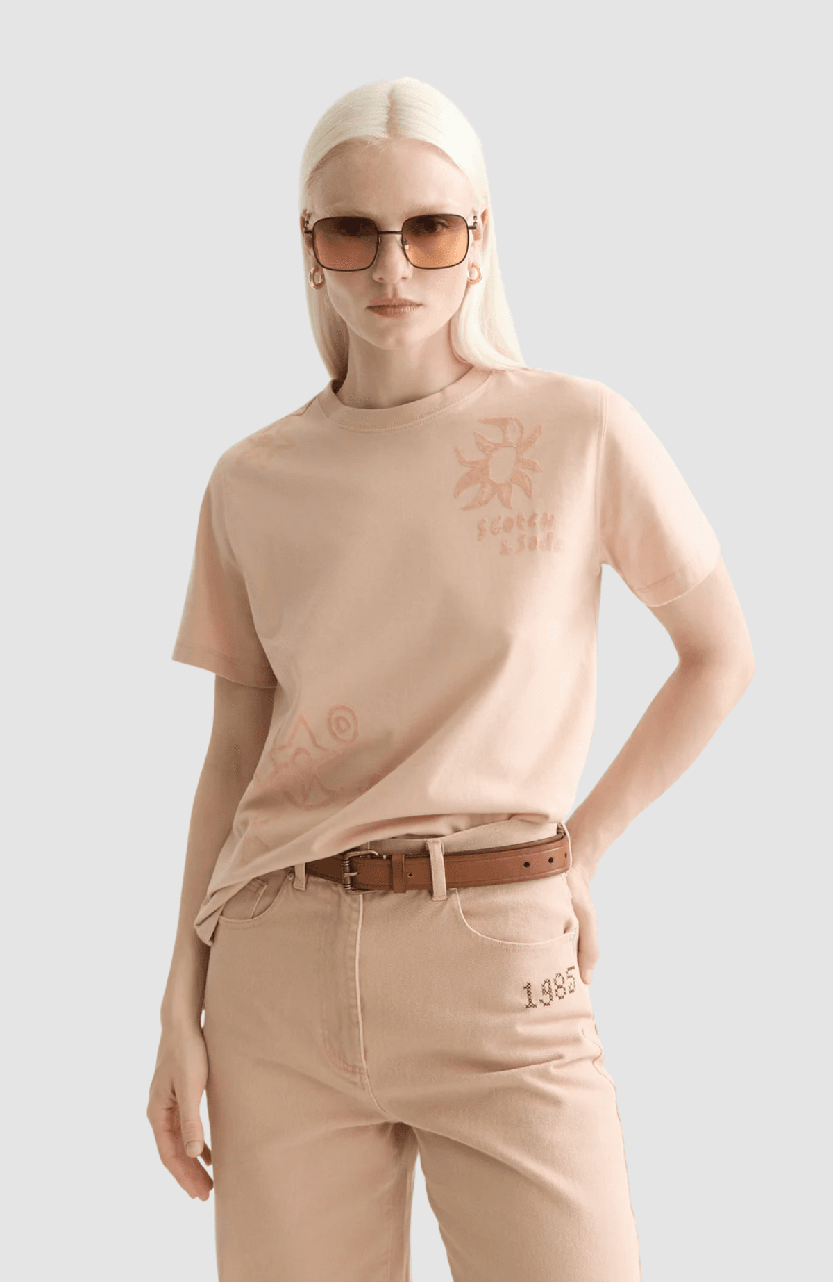 Regular fit T-shirt with flock print