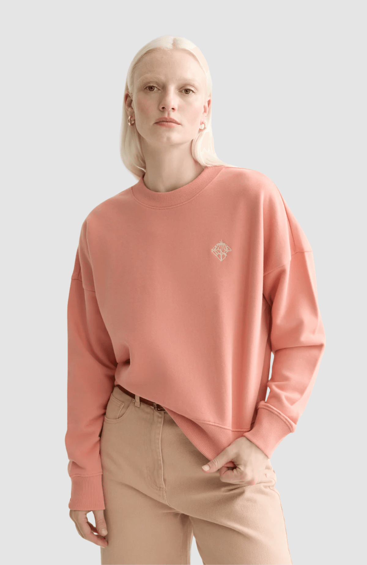 Embroidered logo relaxed fit sweatshirt