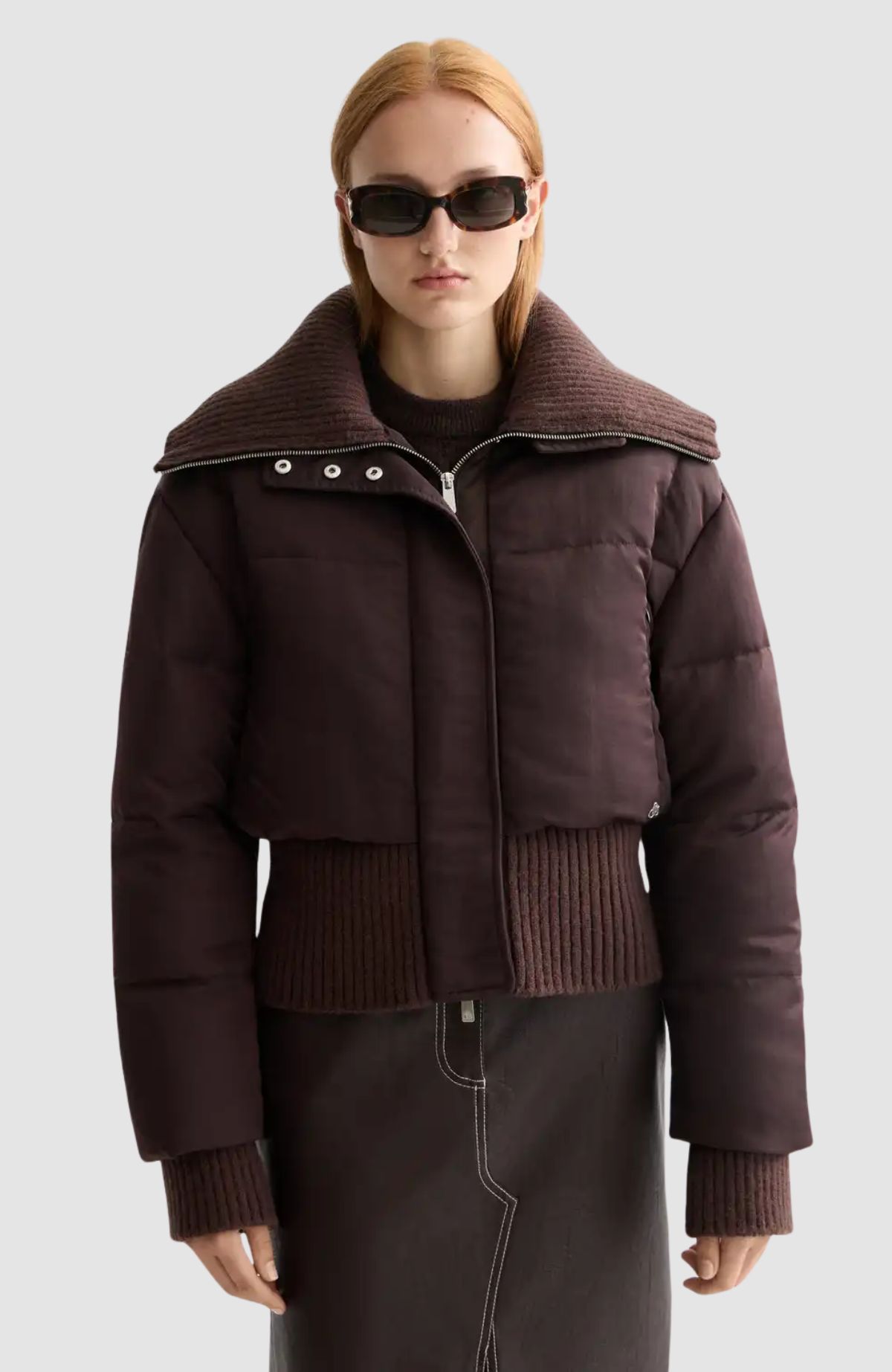 Aviator collar puffer