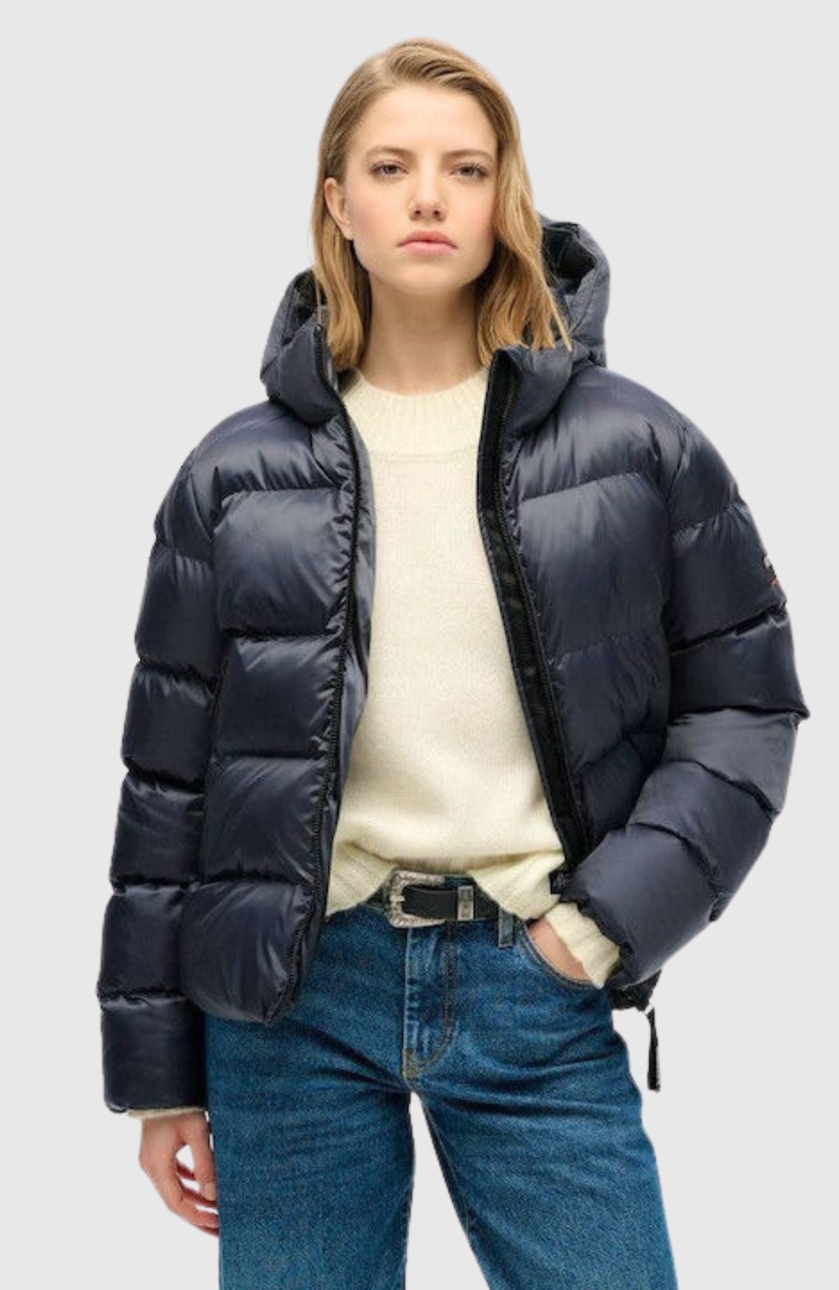 Hooded Luxe Sports Puffer