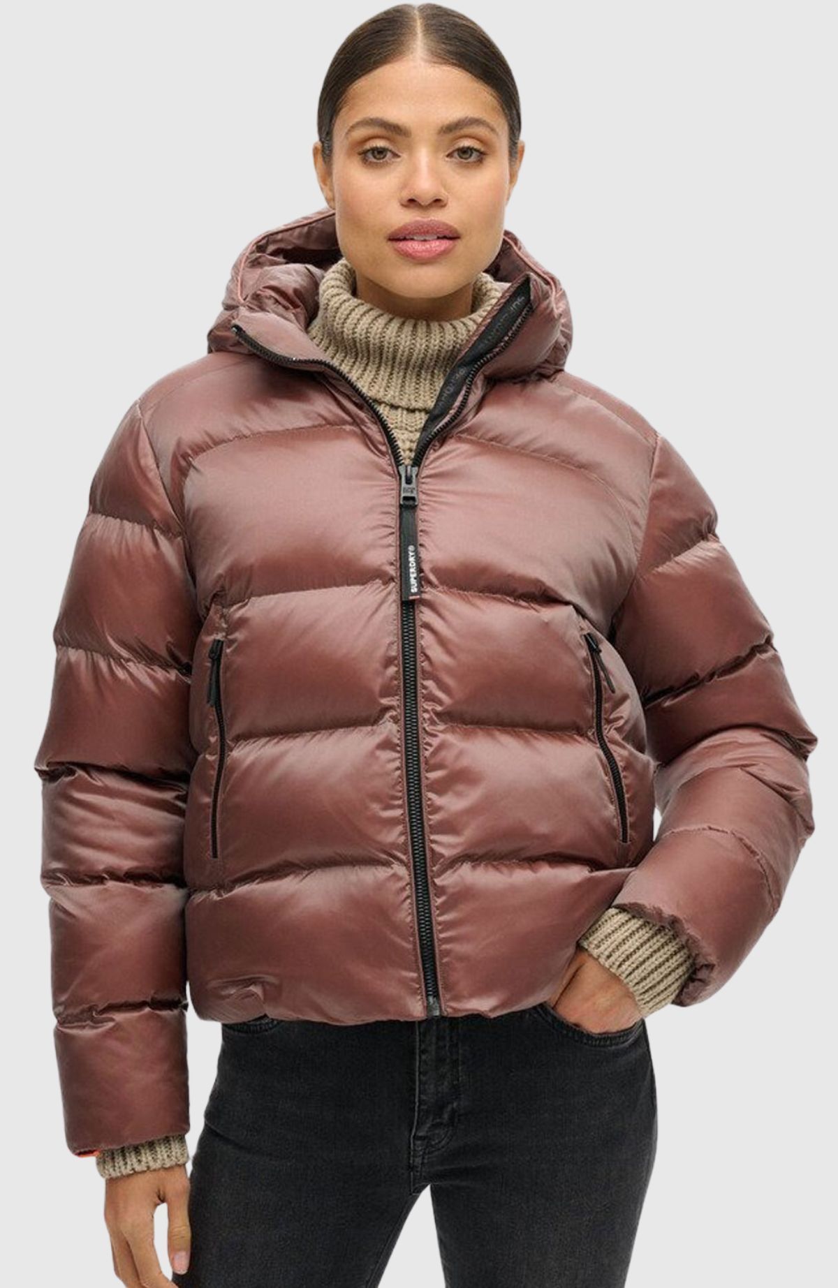 Hooded Luxe Sports Puffer