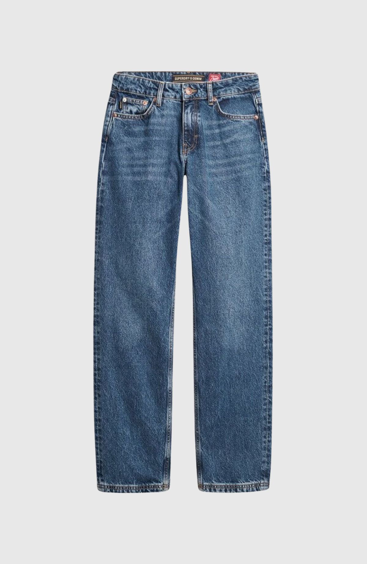 Mid Rise Straight Leg Jean