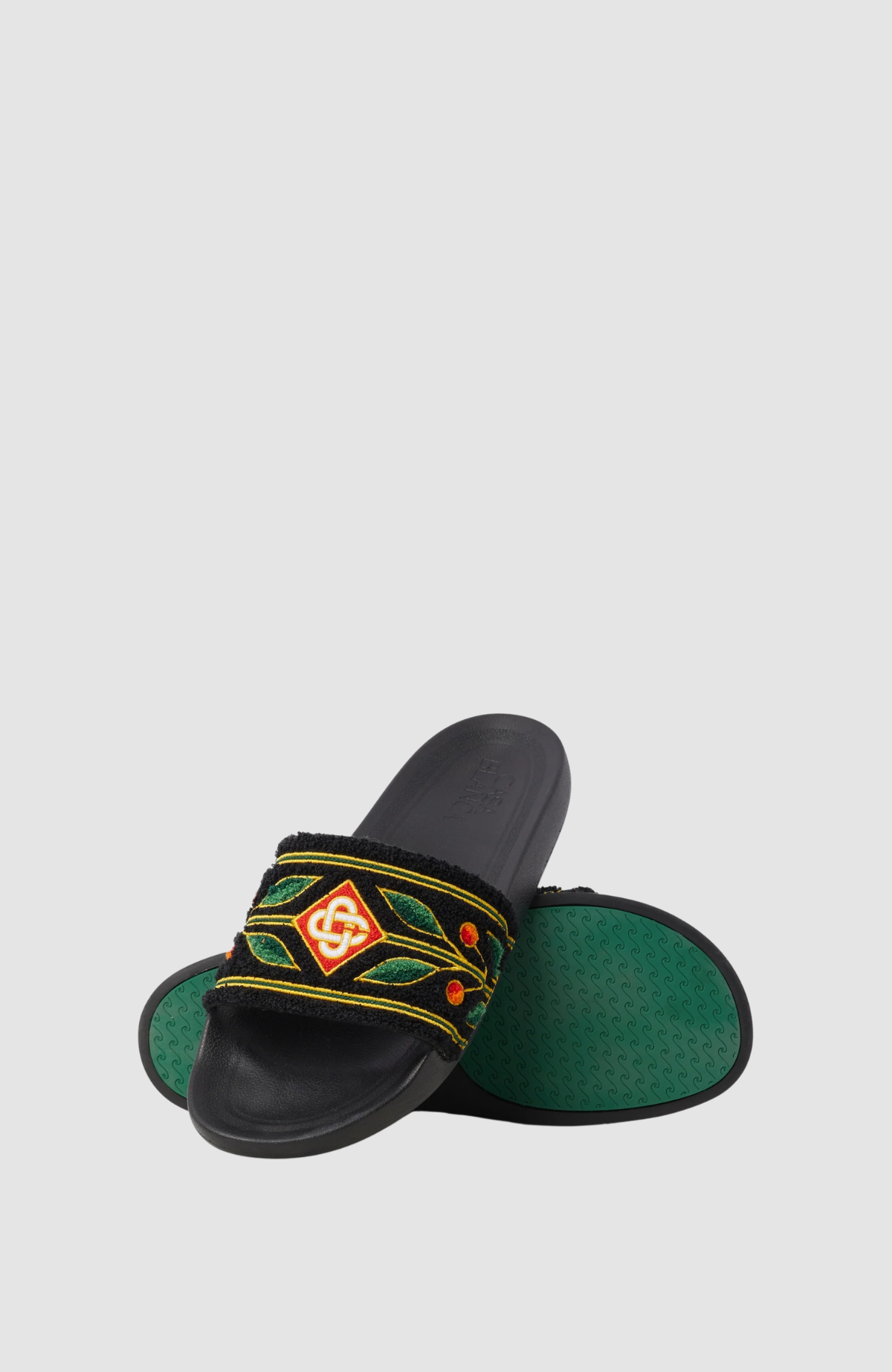 Mens Embroidered Terry Slider