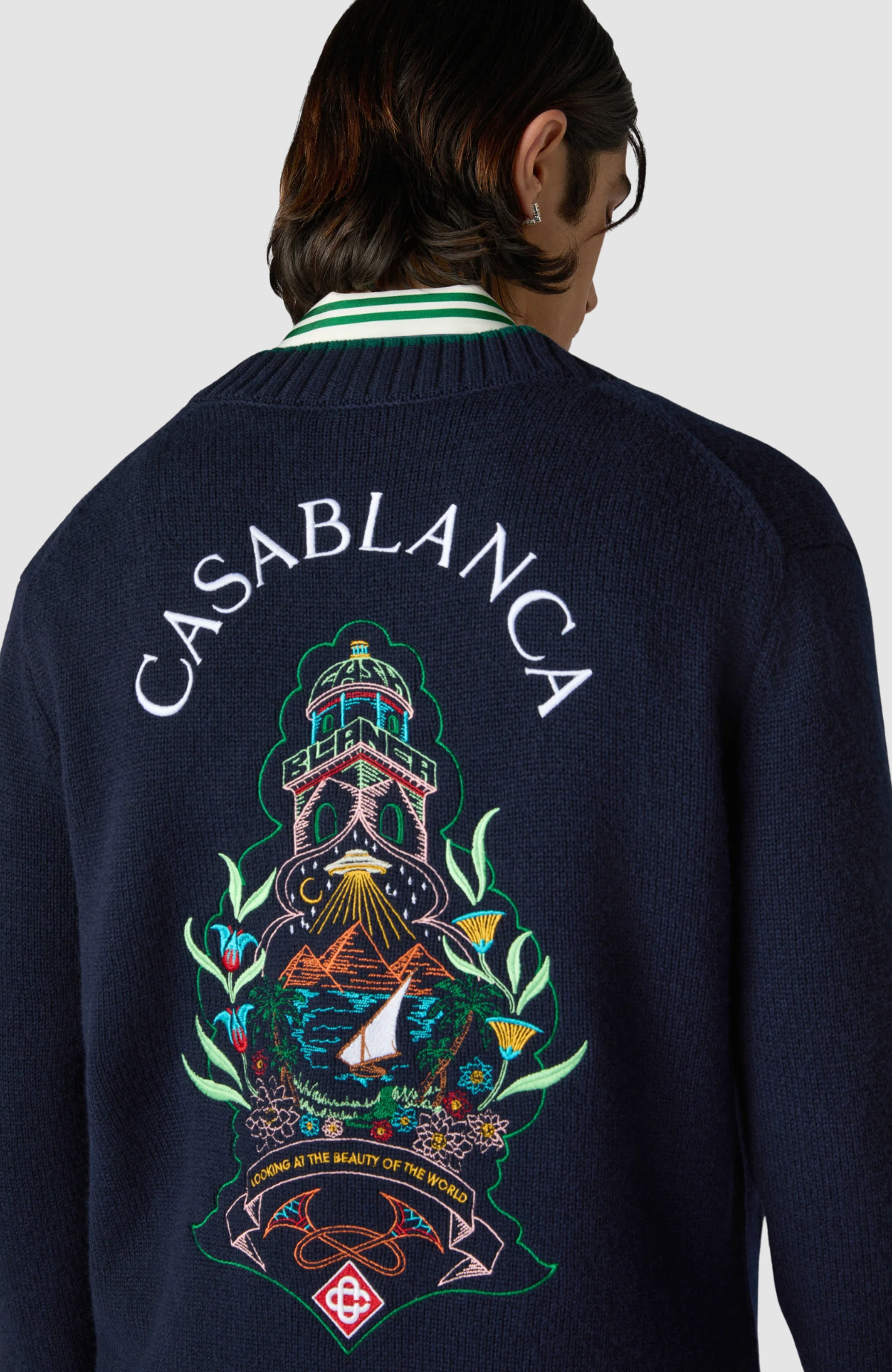 Hotel Emblem Embroidered Cardigan