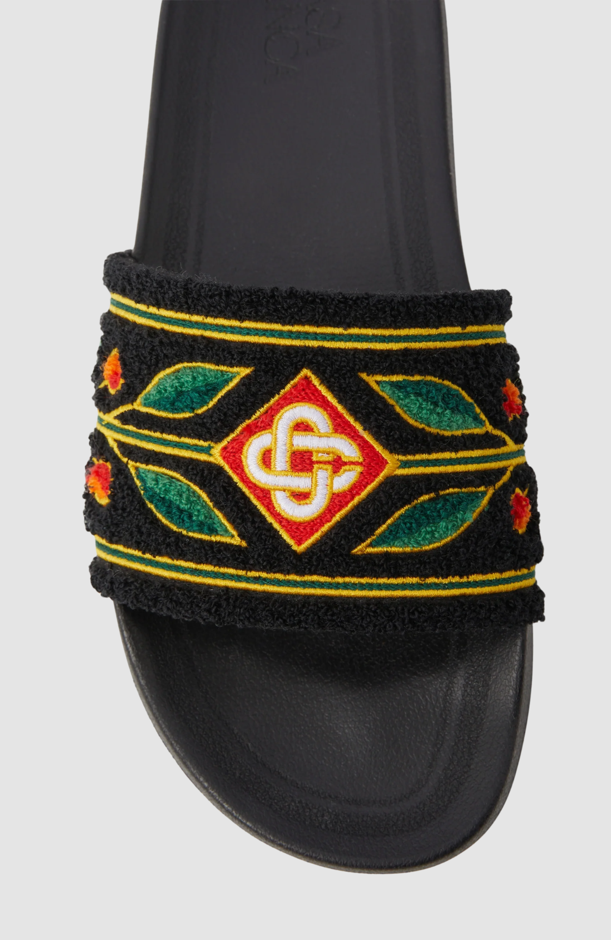 Mens Embroidered Terry Slider
