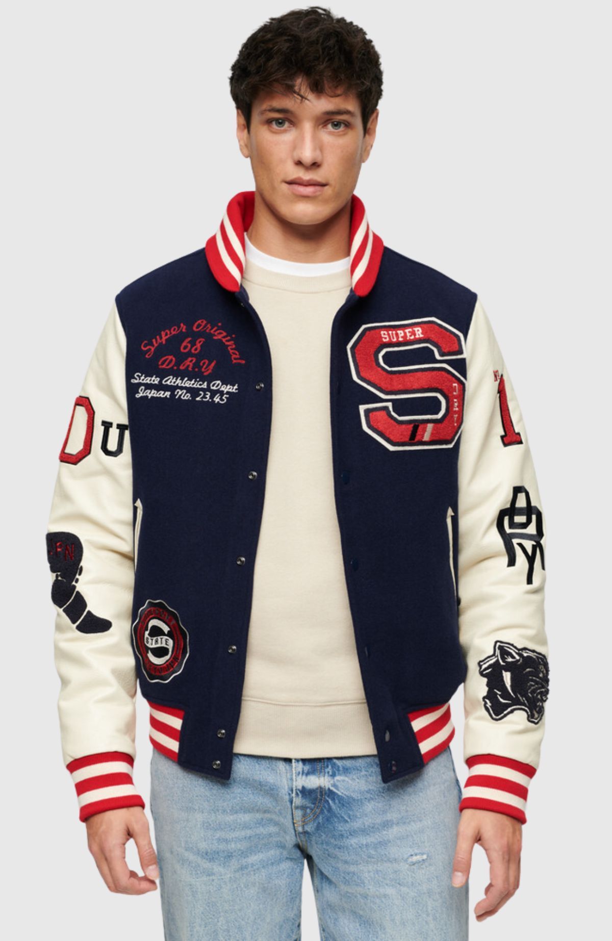 College Varsity Patched Bomber