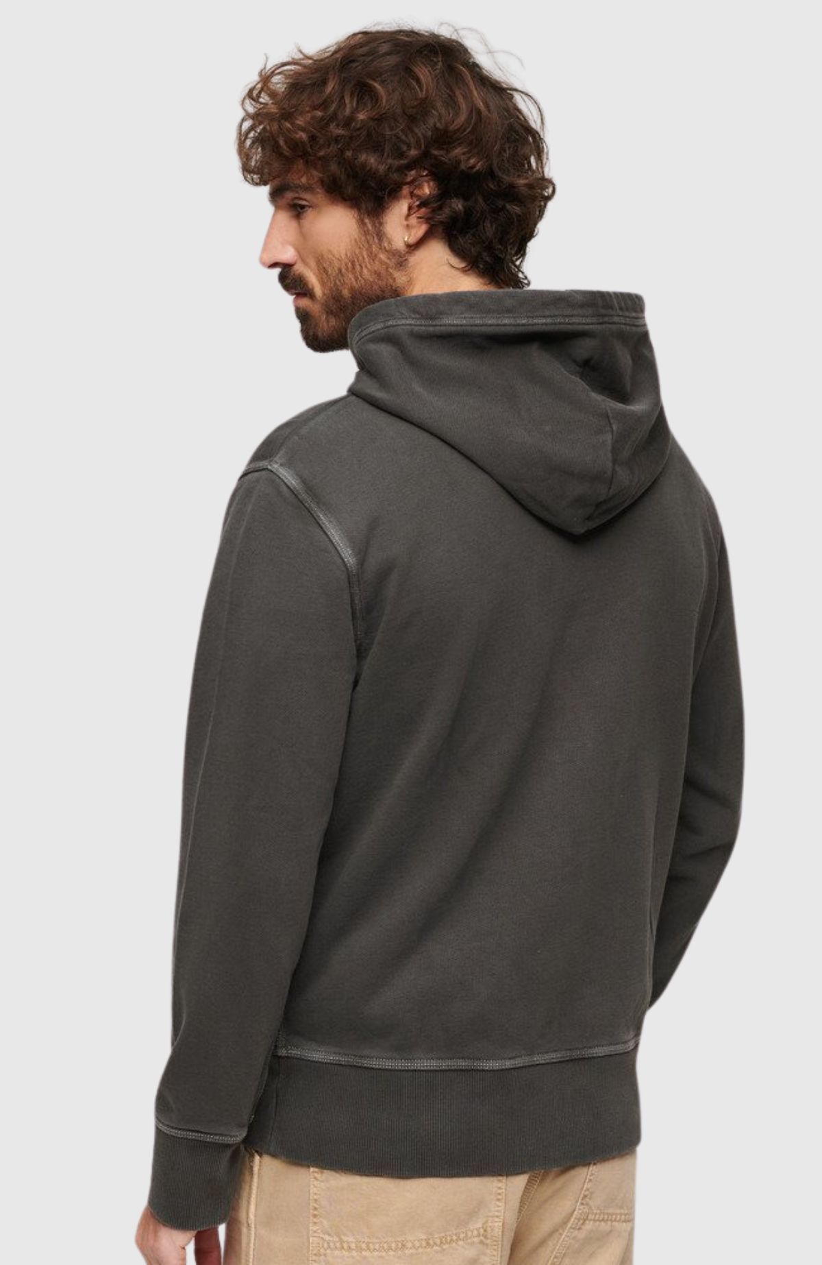 Contrast Stitch Relaxed Hoodie