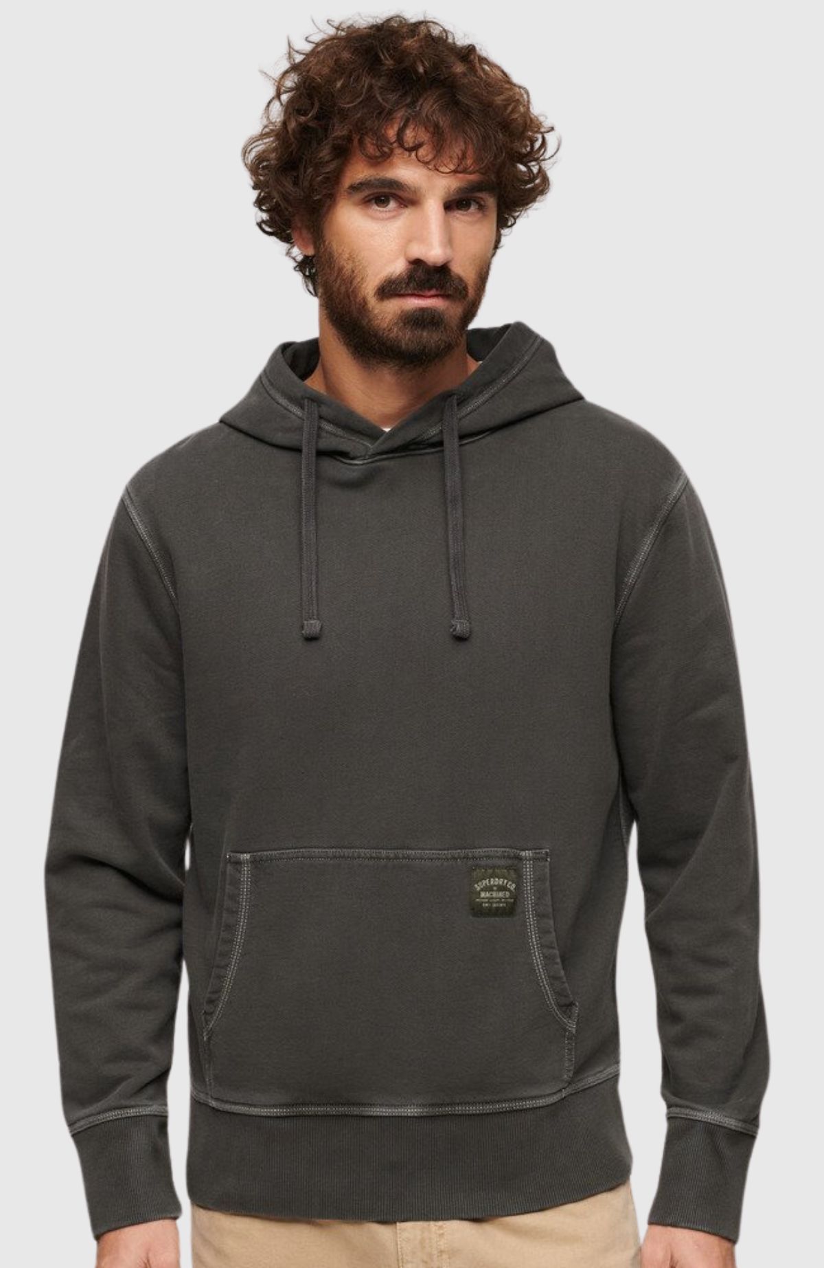 Contrast Stitch Relaxed Hoodie