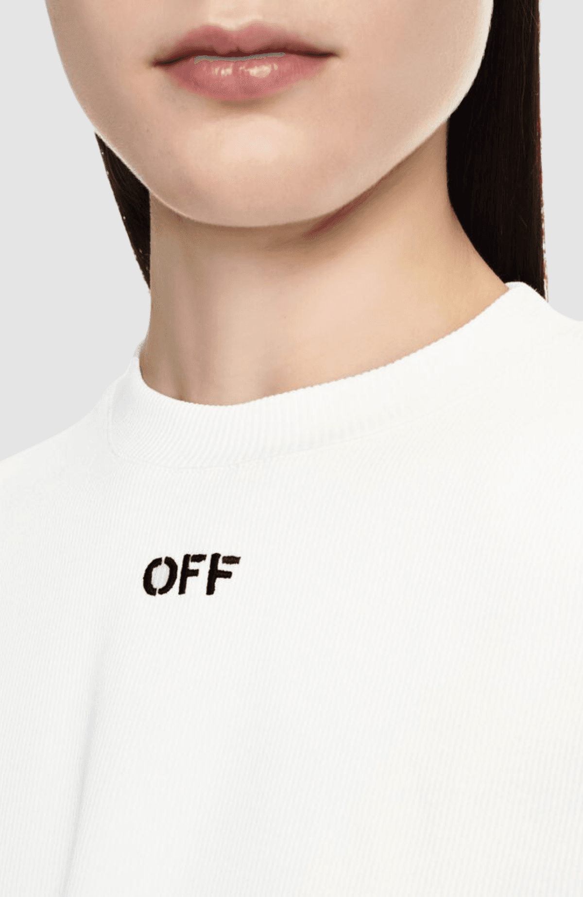 Off Stamp Rib Cropped Tee