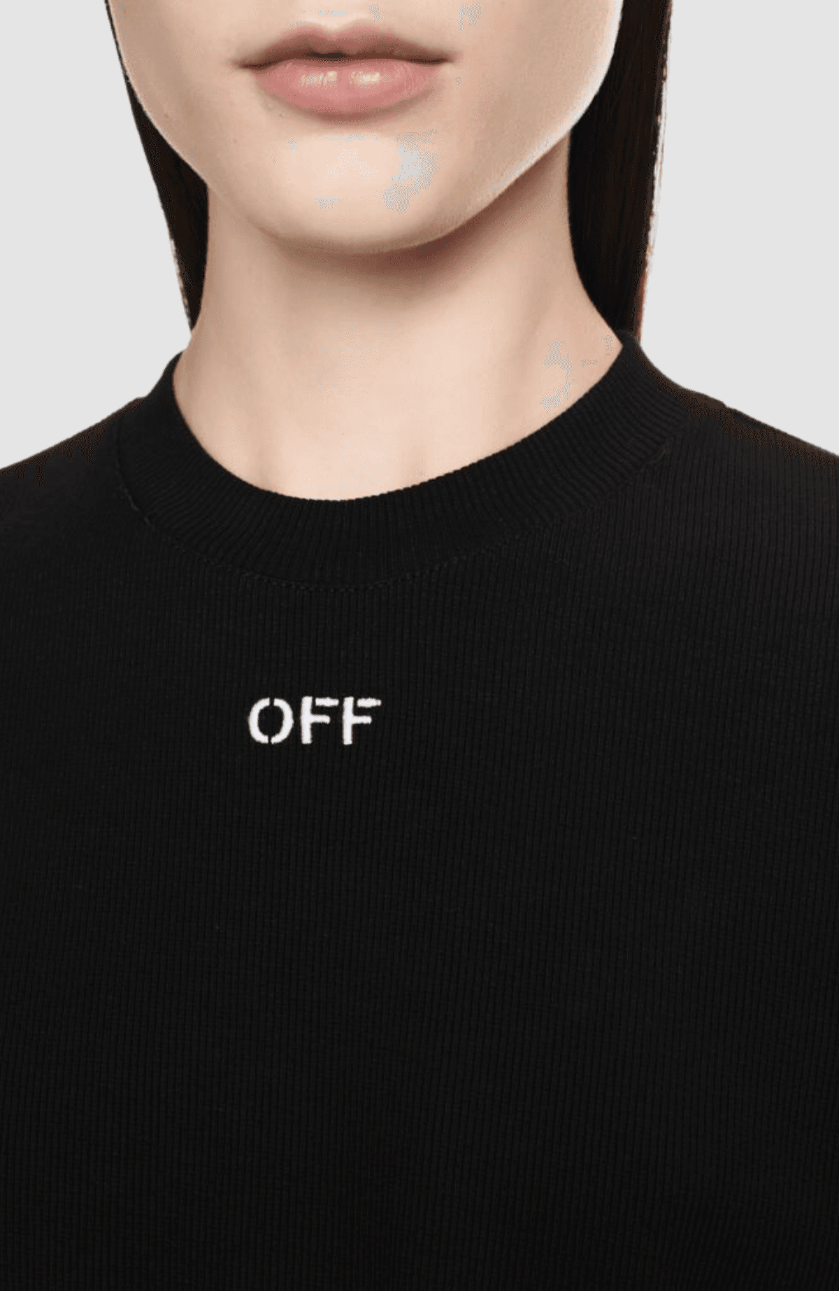 Off Stamp Rib Cropped Tee