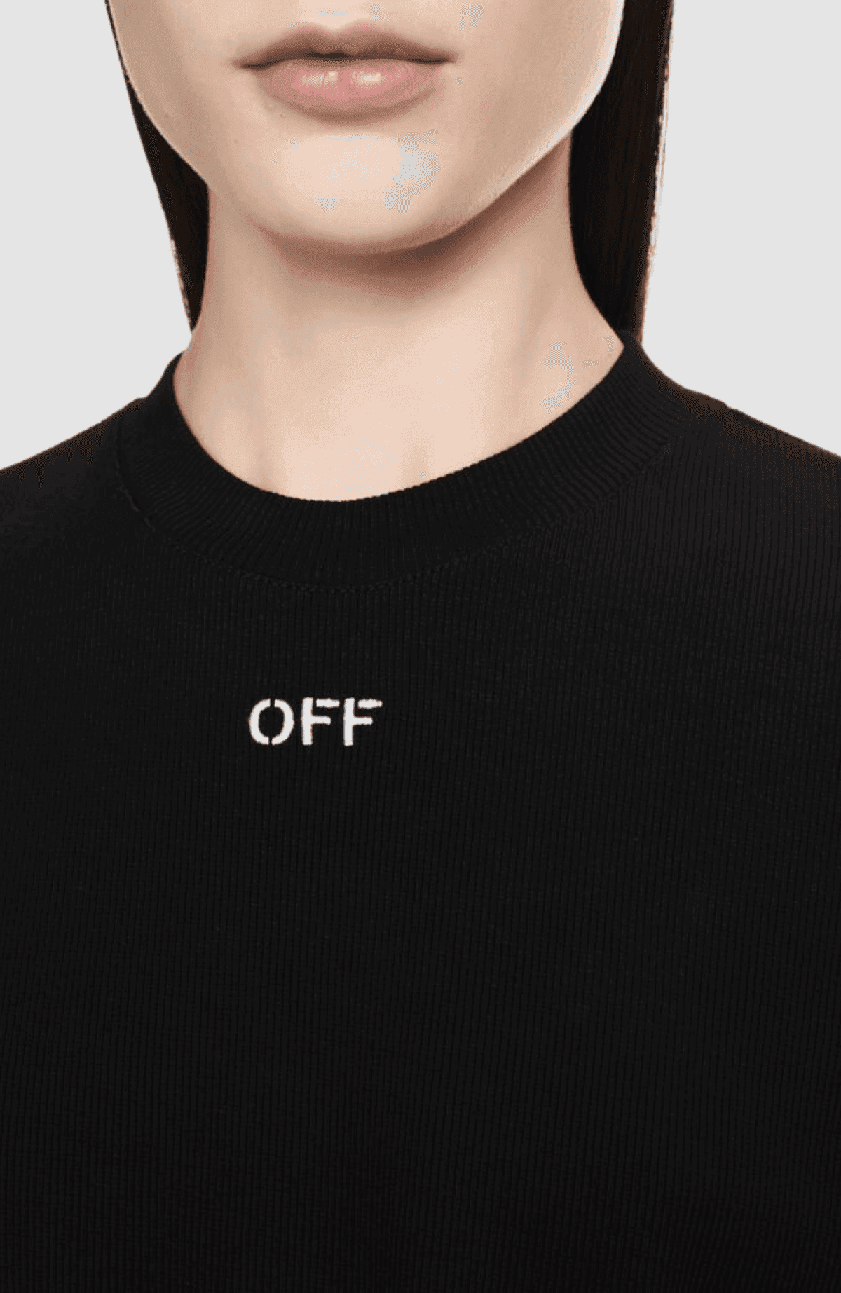 Off Stamp Rib Cropped Tee