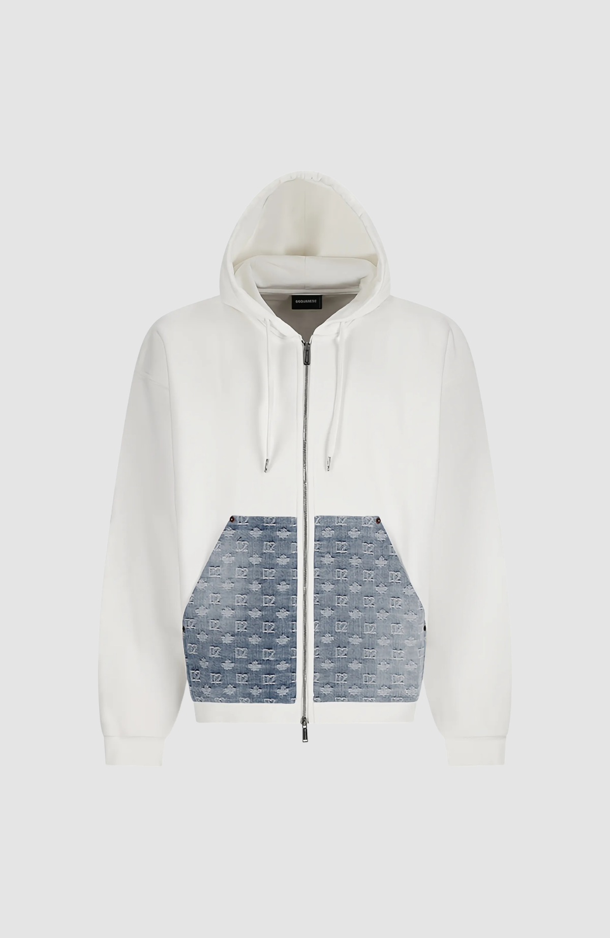 Denim Mix Relax Zipped Fit Hoodie
