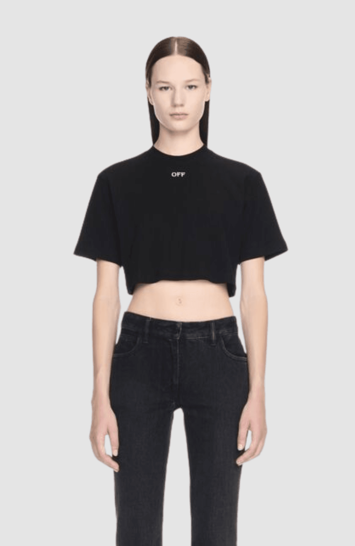 Off Stamp Rib Cropped Tee