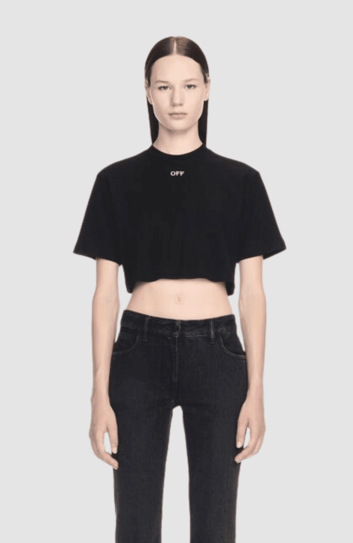 Off Stamp Rib Cropped Tee