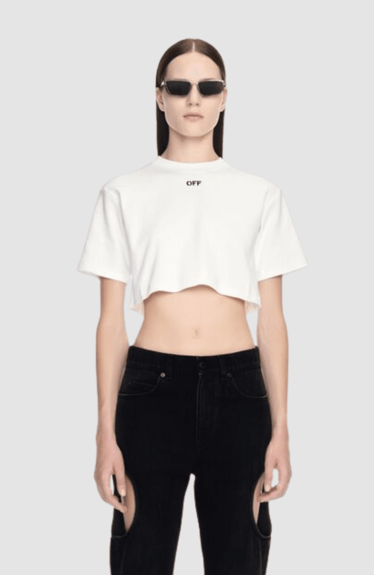 Off Stamp Rib Cropped Tee