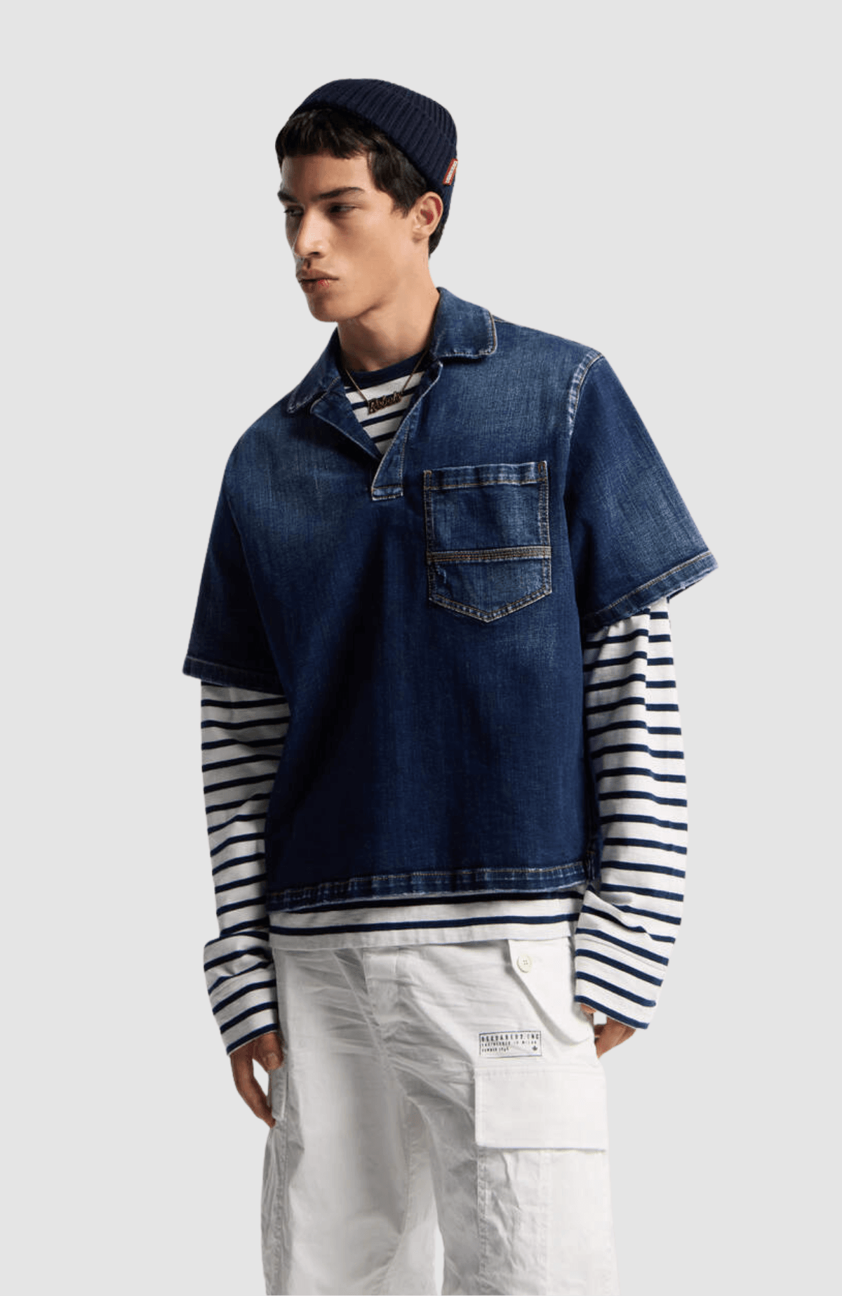 Dark Wash Short Sleeves Shirt