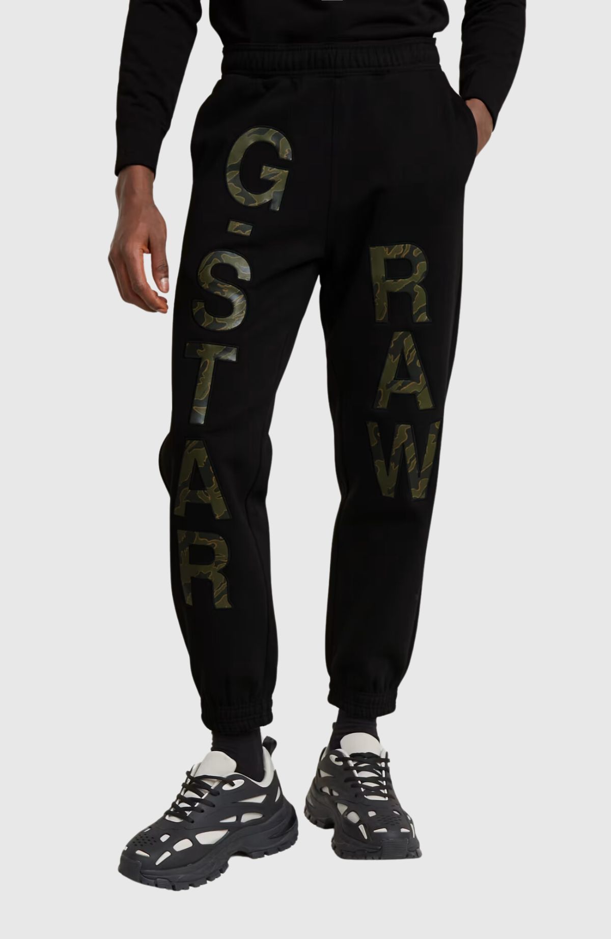 Embro print loose tapered sw pant