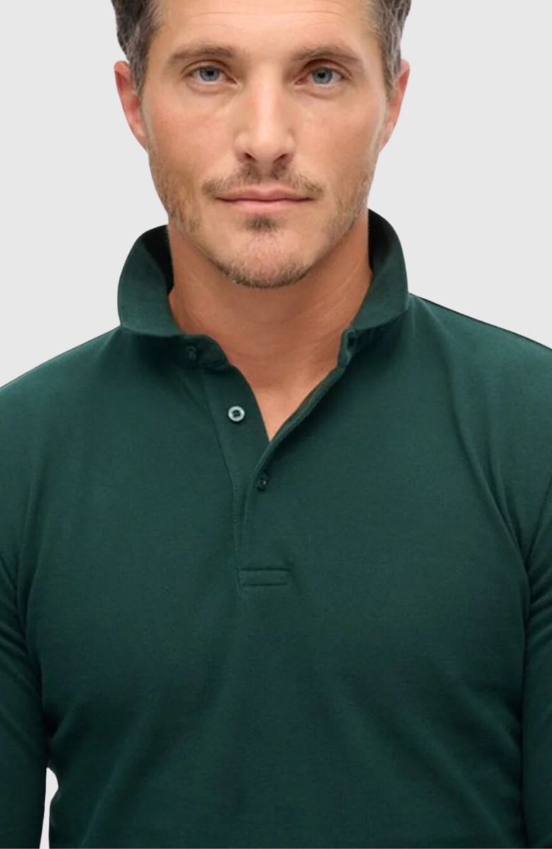 Cotton Long Sleeve Pique Polo