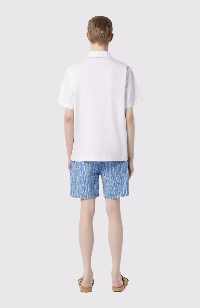 Short-Sleeved Relaxed-Fit Linen Blend Shirt