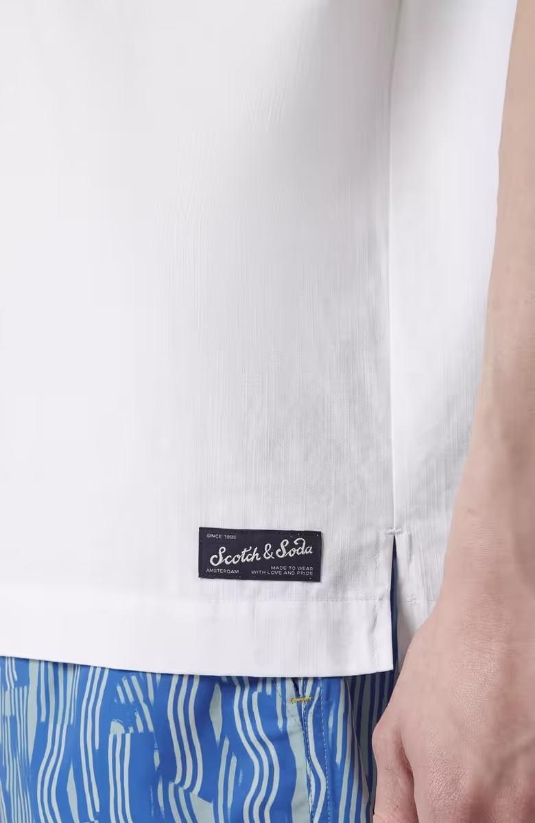 Short-Sleeved Relaxed-Fit Linen Blend Shirt