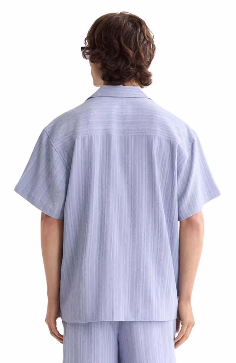 Tonal-Striped Short-Sleeved Shirt