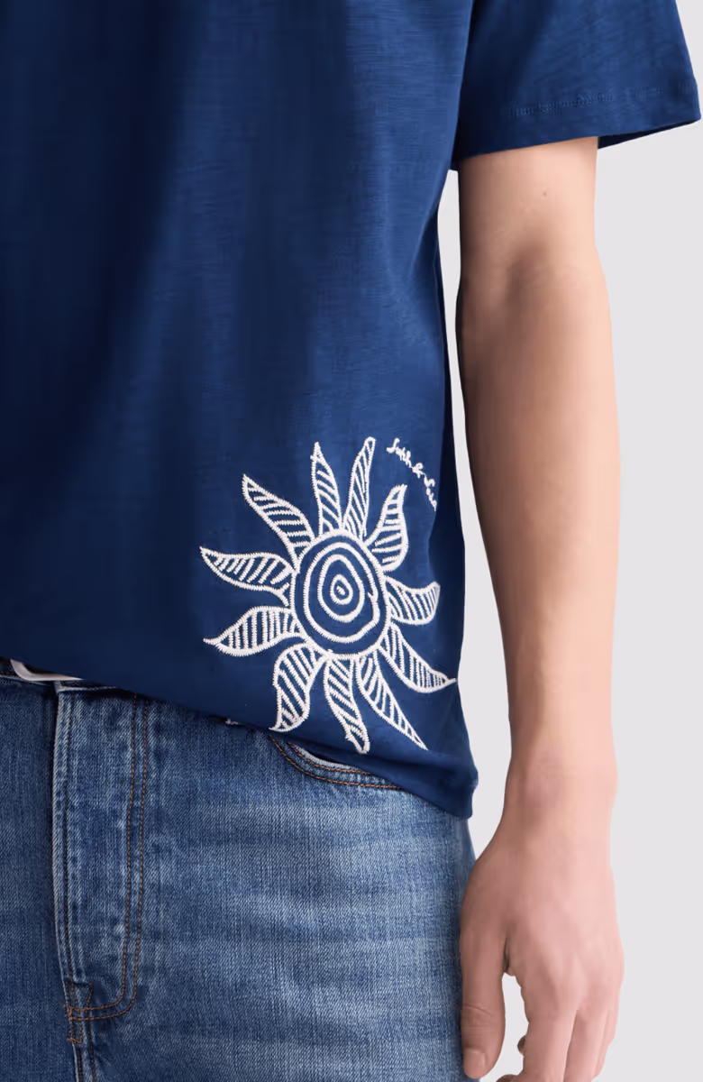 Embroidered multi artwork relaxedfit T-shirt