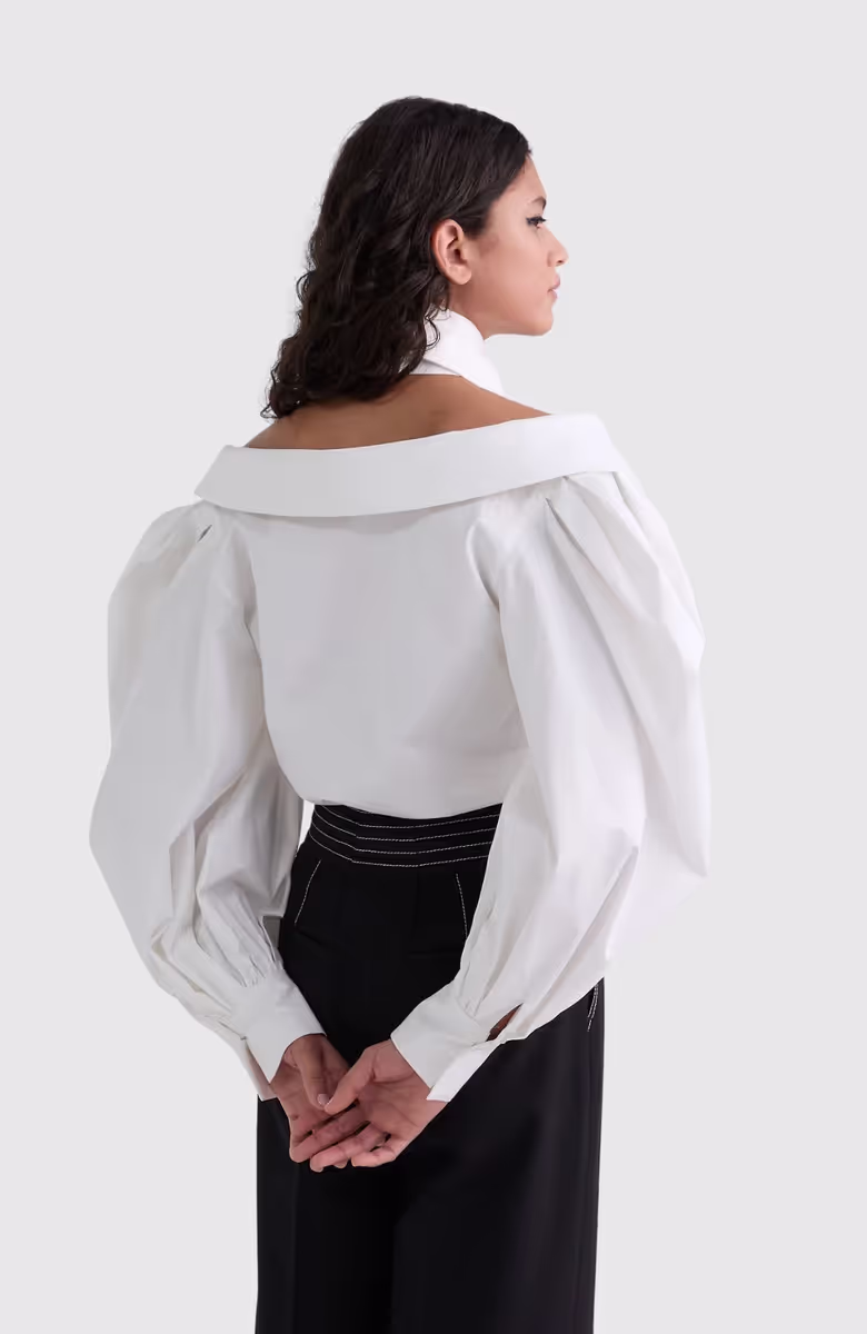 Off Shoulder Poplin Shirt