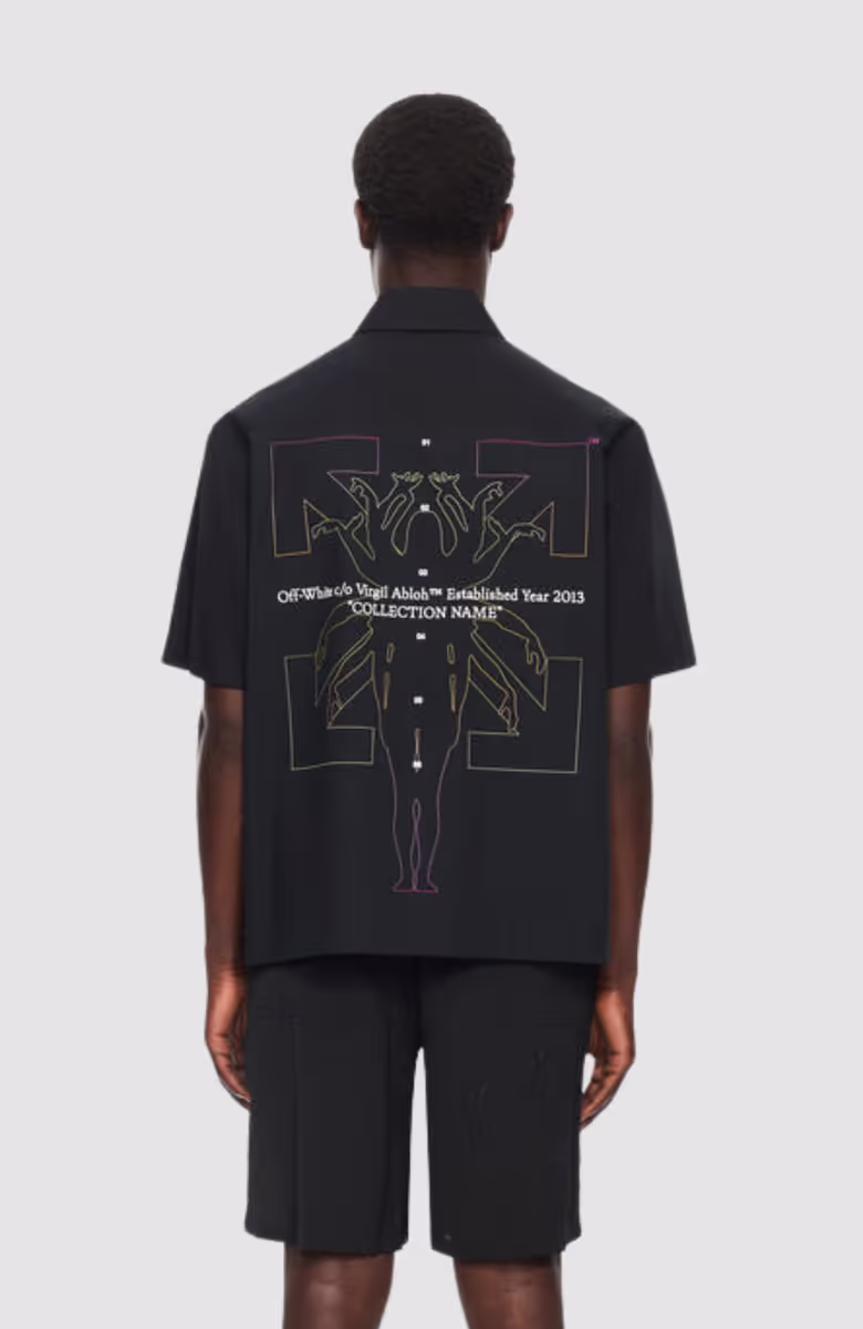 Chakra Arrow Popl Slim Bowling Shirt