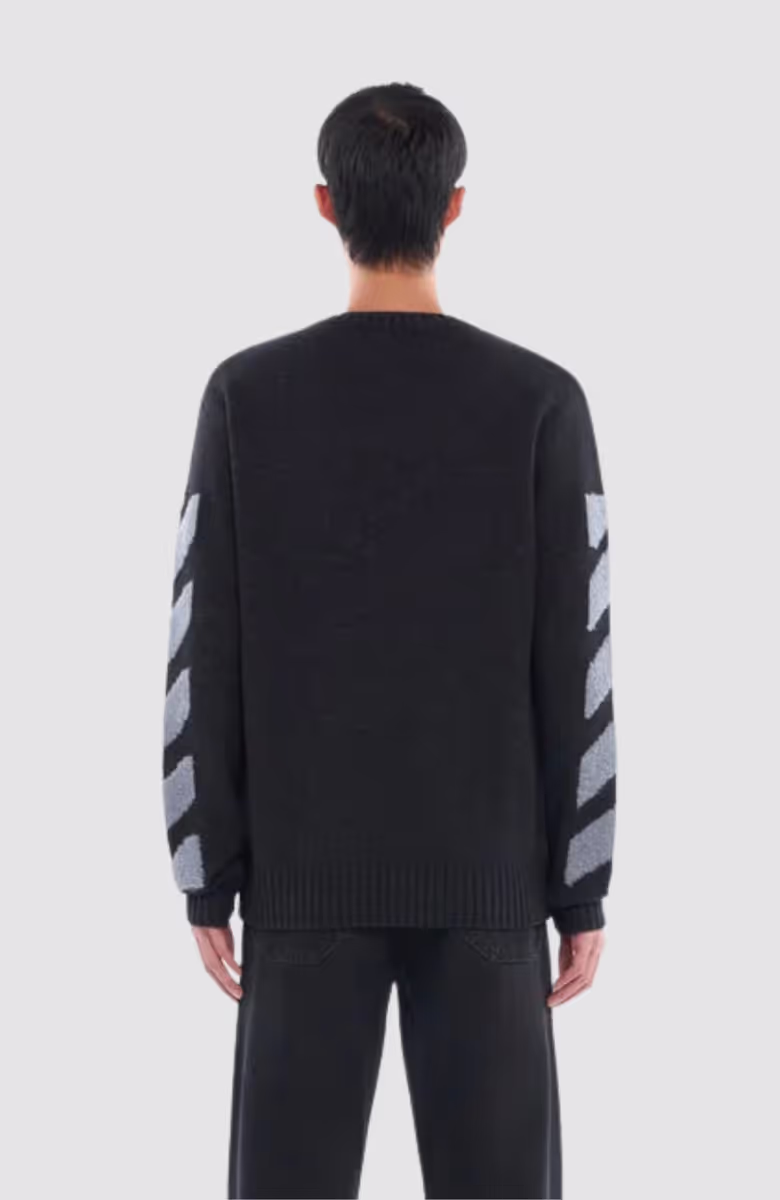Diag Fuzzy Knit Crewneck