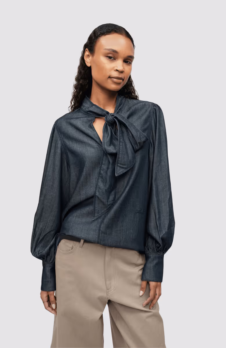 Fluid Denim Blouse