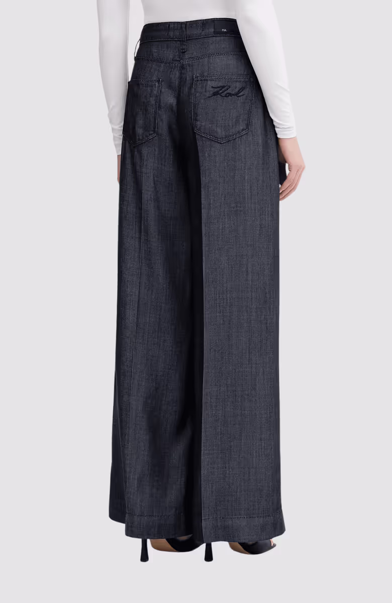 Fluid Denim Wide Leg Pants