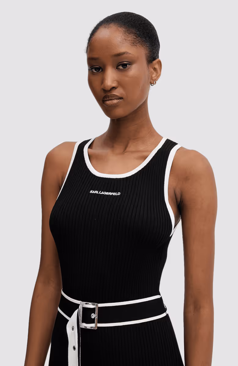 Sleeveless Logo Knit Dress