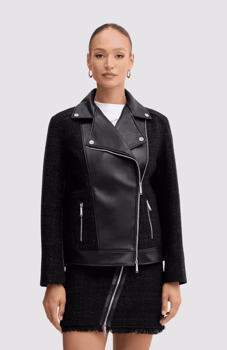 Boucle Mix Biker Jacket