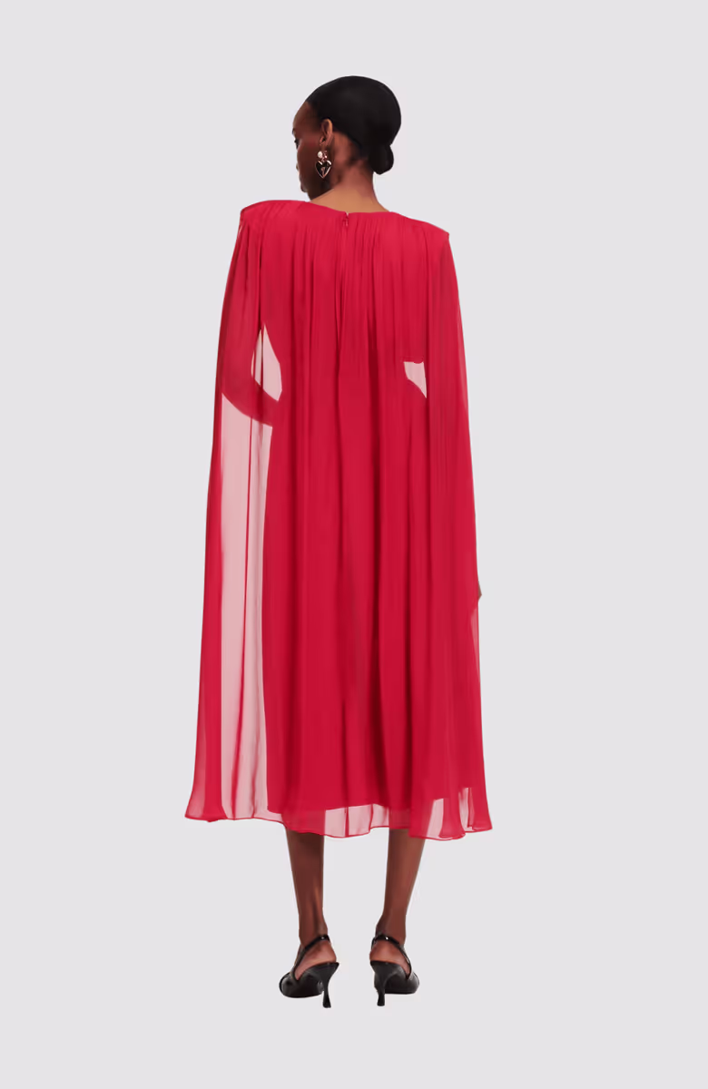 Midi Ceremony Cape Dress