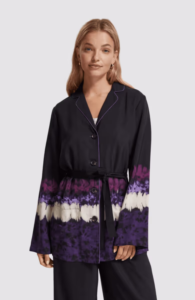 Dip dye stripe pyjama blazer