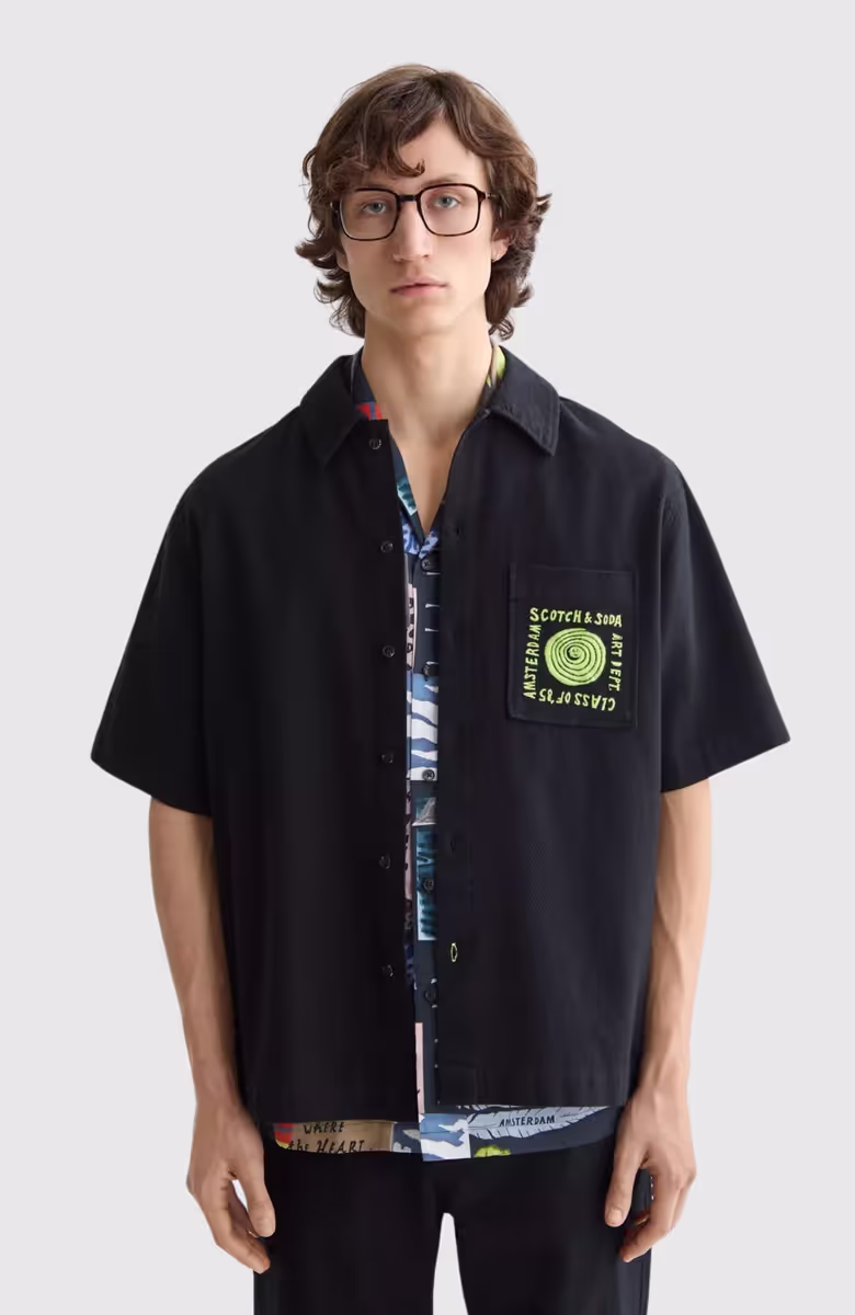 Structured Cotton Short-Sleeved Shirt