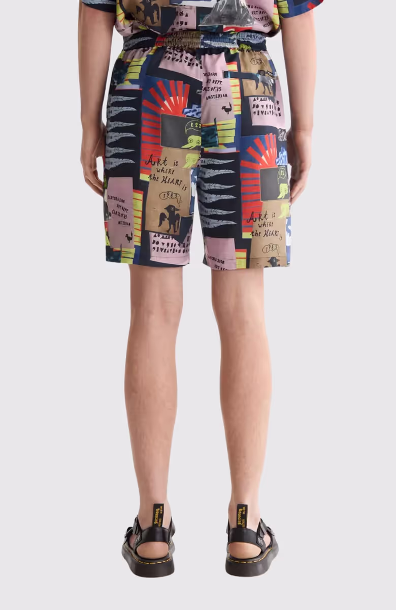 Fave - Printed Tencel Regular Fit Bermuda Shorts