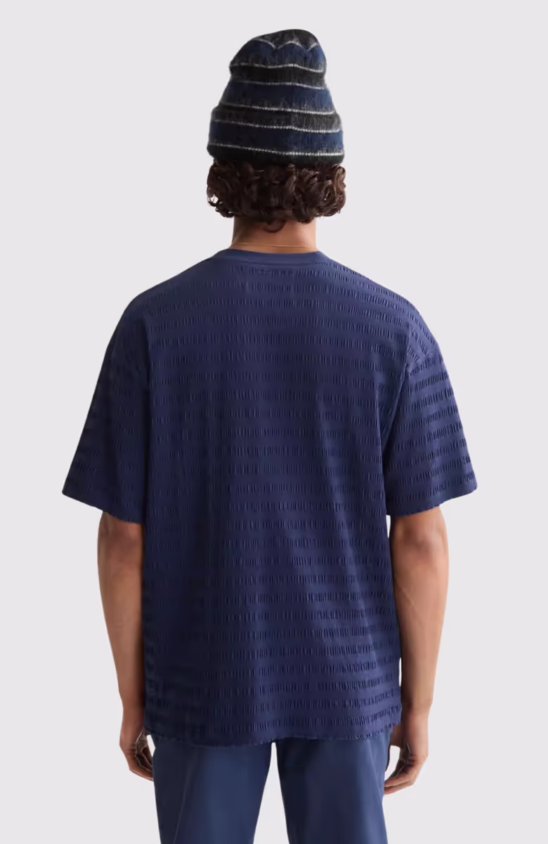 Relaxed-Fit Horizonal Textured T-Shirt