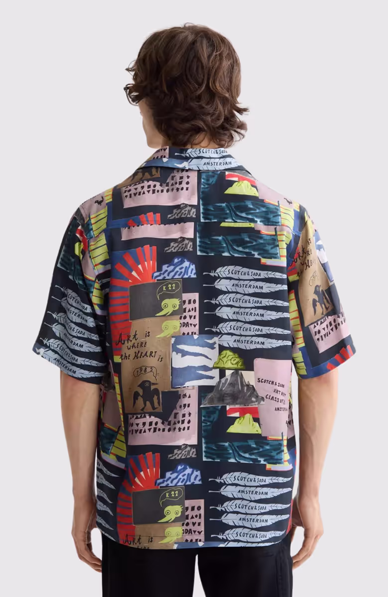 Relaxed-Fit Tencel All-Over Printed Short-Sleeved Shirt