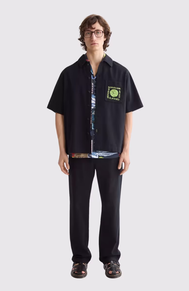 Structured Cotton Short-Sleeved Shirt